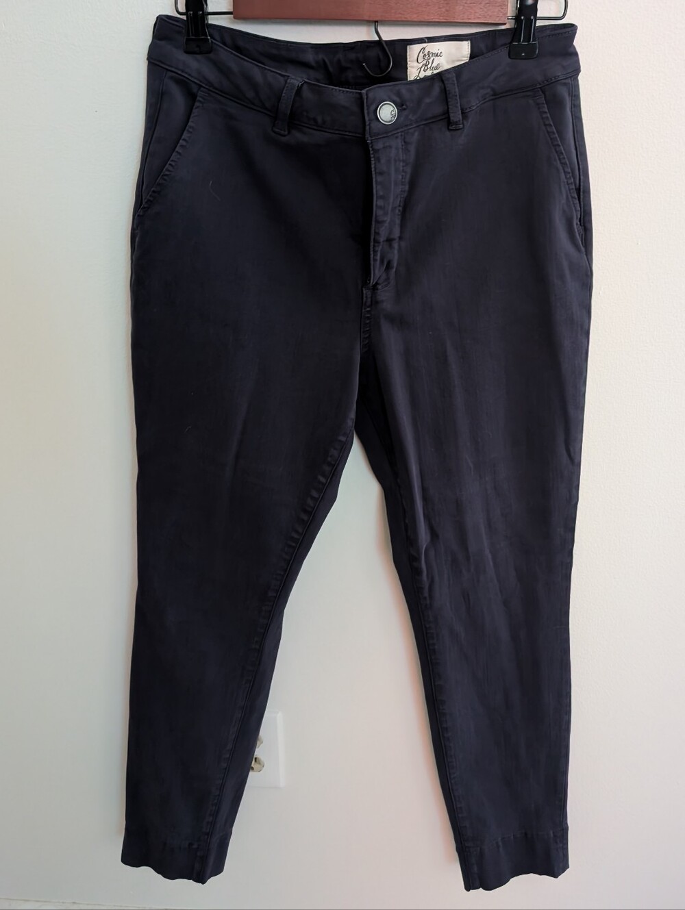 Women's Navy Ankle Cropped Chino Pants